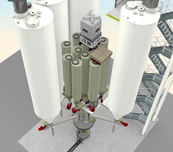 Silomodulanlage mit integrierter Mittelkomponentenstation